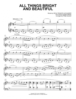 page one of All Things Bright And Beautiful (arr. Phillip Keveren) (Piano Solo)