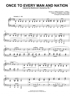 page one of Once To Every Man And Nation (arr. Phillip Keveren) (Piano Solo)