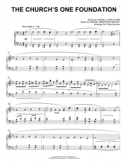 page one of The Church's One Foundation (arr. Phillip Keveren) (Piano Solo)