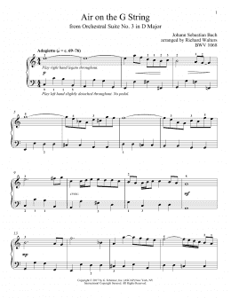 page one of Air (Air On The G String) (Piano Solo)