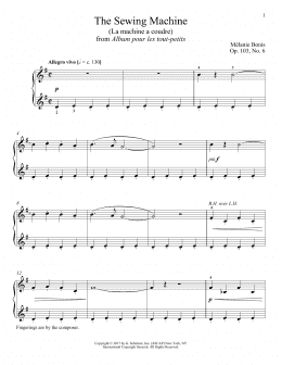 page one of The Sewing Machine (La machine a courde) (Piano Solo)