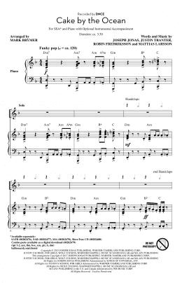 page one of Cake By The Ocean (SSA Choir)