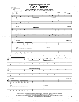 page one of God Damn (Guitar Tab)