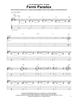 page one of Fermi Paradox (Guitar Tab)