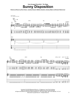 page one of Sunny Disposition (Guitar Tab)