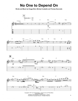 page one of No One To Depend On (Guitar Tab (Single Guitar))