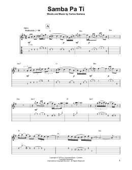 page one of Samba Pa Ti (Guitar Tab (Single Guitar))