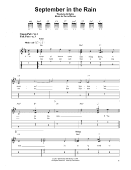 page one of September In The Rain (Easy Guitar Tab)