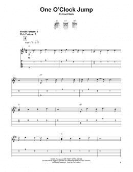page one of One O'Clock Jump (Easy Guitar Tab)