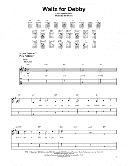page one of Waltz For Debby (Easy Guitar Tab)