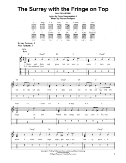 page one of The Surrey With The Fringe On Top (from Oklahoma!) (Easy Guitar Tab)