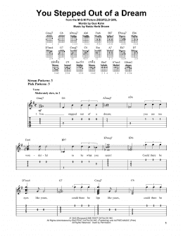 page one of You Stepped Out Of A Dream (Easy Guitar Tab)