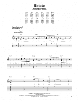 page one of Estate (Easy Guitar Tab)