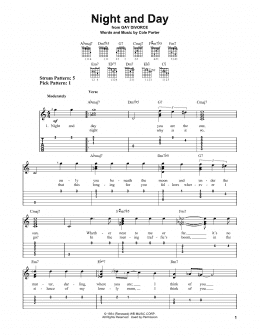 page one of Night And Day (Easy Guitar Tab)