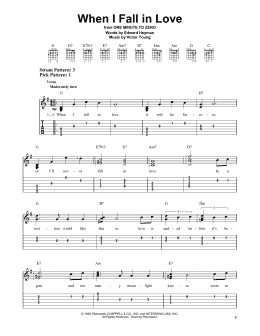 page one of When I Fall In Love (Easy Guitar Tab)