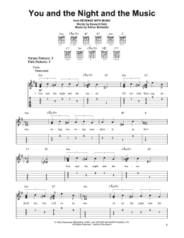 page one of You And The Night And The Music (Easy Guitar Tab)