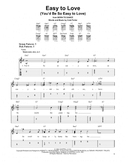 page one of Easy To Love (You'd Be So Easy To Love) (Easy Guitar Tab)