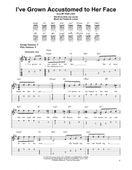 page one of I've Grown Accustomed To Her Face (Easy Guitar Tab)