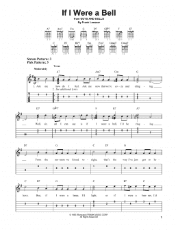 page one of If I Were A Bell (Easy Guitar Tab)