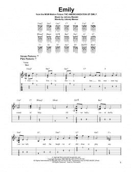 page one of Emily (Easy Guitar Tab)