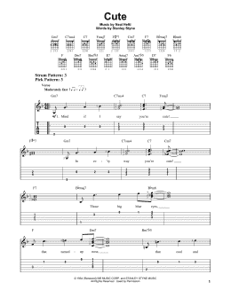 page one of Cute (Easy Guitar Tab)