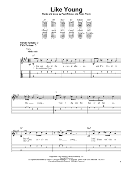 page one of Like Young (Easy Guitar Tab)