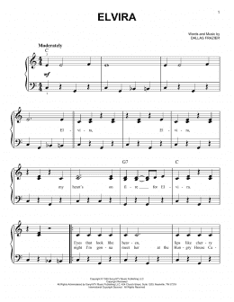 page one of Elvira (Easy Piano)
