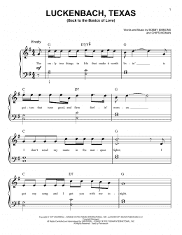 page one of Luckenbach, Texas (Back To The Basics Of Love) (Easy Piano)