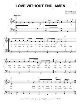 page one of Love Without End, Amen (Easy Piano)