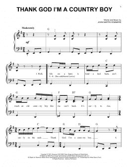 page one of Thank God I'm A Country Boy (Easy Piano)