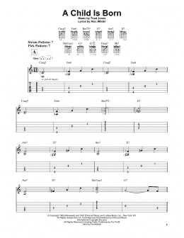 page one of A Child Is Born (Easy Guitar Tab)
