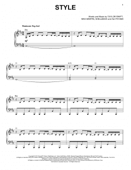 page one of Style (Piano & Vocal)