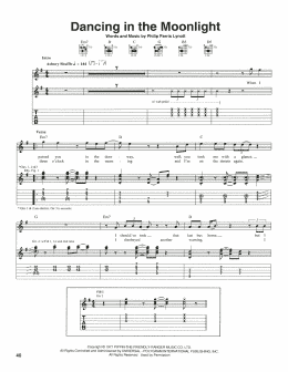 page one of Dancing In The Moonlight (Guitar Tab)