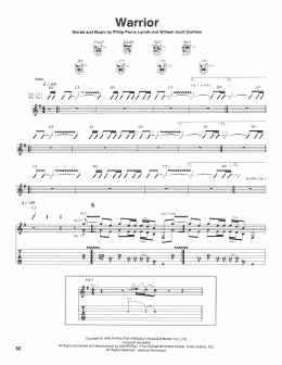 page one of Warrior (Guitar Tab)