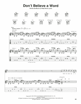 page one of Don't Believe A Word (Guitar Tab)