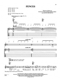 page one of Fences (Guitar Tab)