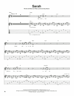 page one of Sarah (Guitar Tab)