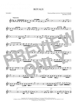 page one of Royals (Trumpet Solo)