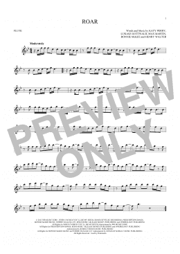 page one of Roar (Flute Solo)