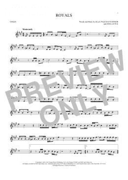 page one of Royals (Violin Solo)