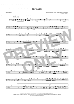 page one of Royals (Trombone Solo)