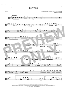 page one of Royals (Viola Solo)