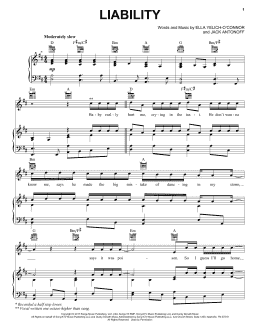 page one of Liability (Piano, Vocal & Guitar Chords (Right-Hand Melody))