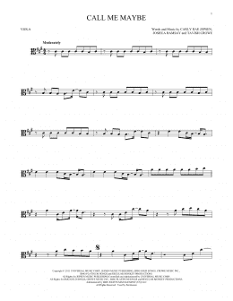 page one of Call Me Maybe (Viola Solo)