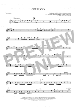 page one of Get Lucky (Alto Sax Solo)
