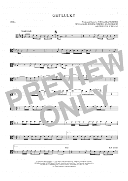 page one of Get Lucky (Viola Solo)