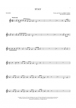 page one of Stay (Trumpet Solo)