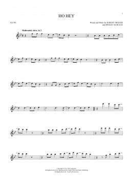 page one of Ho Hey (Flute Solo)