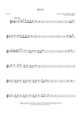 page one of Stay (Flute Solo)