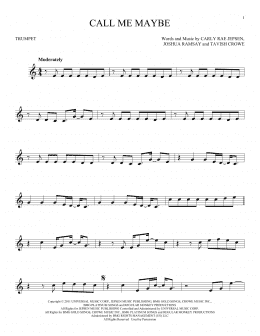 page one of Call Me Maybe (Trumpet Solo)
